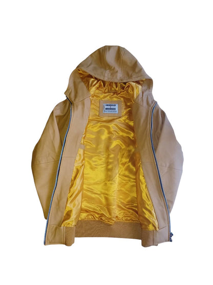ALMA004フーディージャケット COW HIDE YELLOW